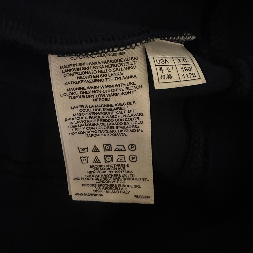 Brooks Brothers Mens XXL Navy Blue Cotton Quarter Zip Pullover Sweater - Picture 4 of 7
